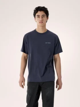 Camisa Kragg SL de algodón con estampado de pájaro difuminado, manga corta, para hombre