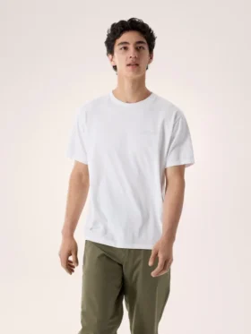 Camisa Kragg SL de algodón con estampado de pájaro difuminado, manga corta, para hombre