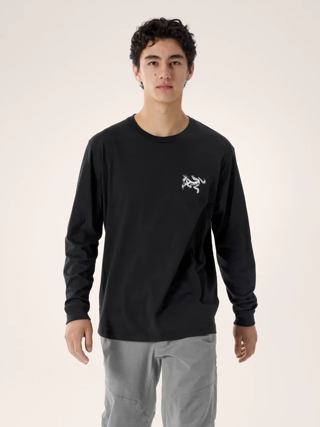 Camisa Kragg SL de algodón con estampado de pájaros, manga larga, para hombre