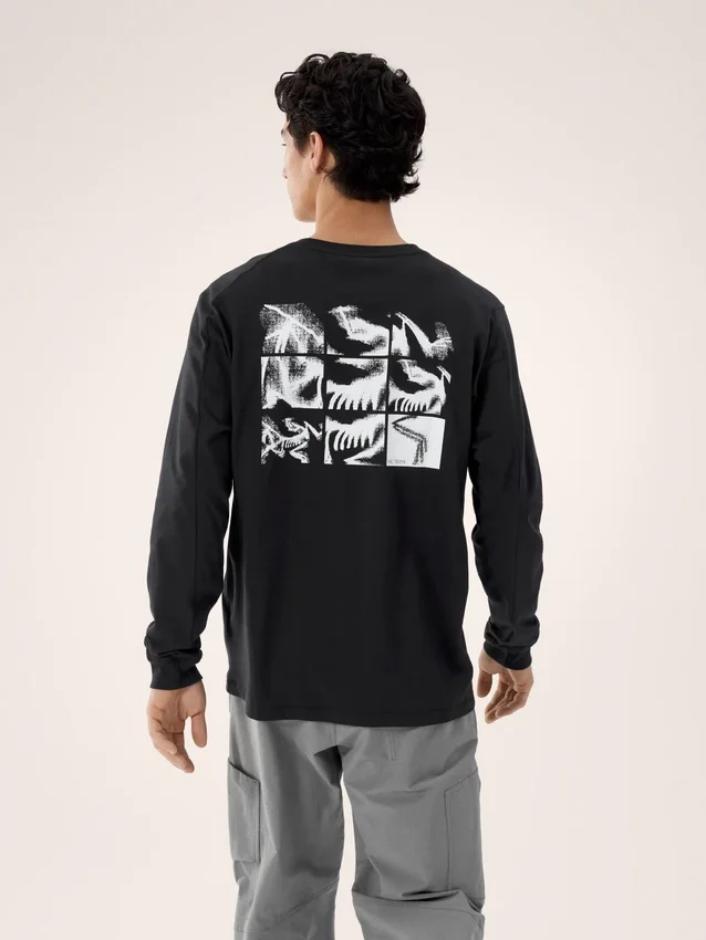 Camisa Kragg SL de algodón con estampado de pájaros, manga larga, para hombre