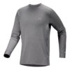 Camiseta de manga larga con cuello redondo de lana merino Rho «Grey»