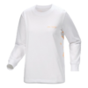 Camiseta de manga larga con cuello redondo Kragg Cotton Bird «Blanco Naranja»