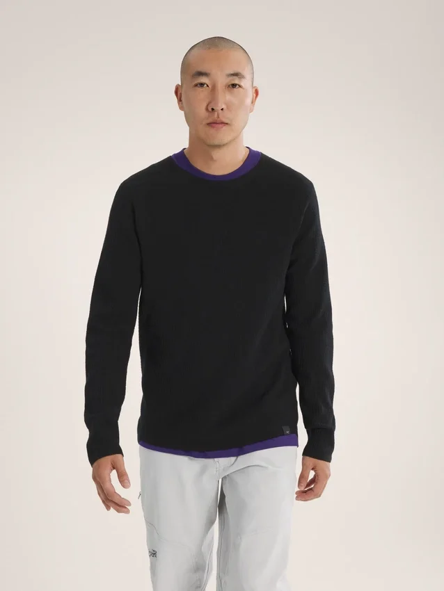 Jersey de cuello redondo Hallam de lana merino para hombre