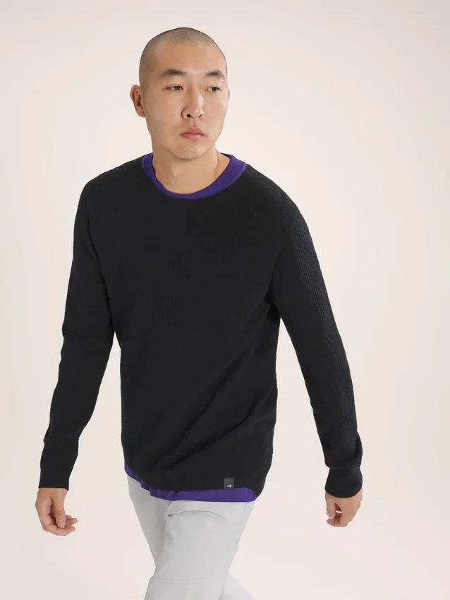Jersey de cuello redondo Hallam de lana merino para hombre