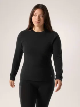 Satoro de lana merino con cuello redondo y manga larga para mujer
