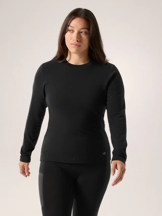 Satoro de lana merino con cuello redondo y manga larga para mujer