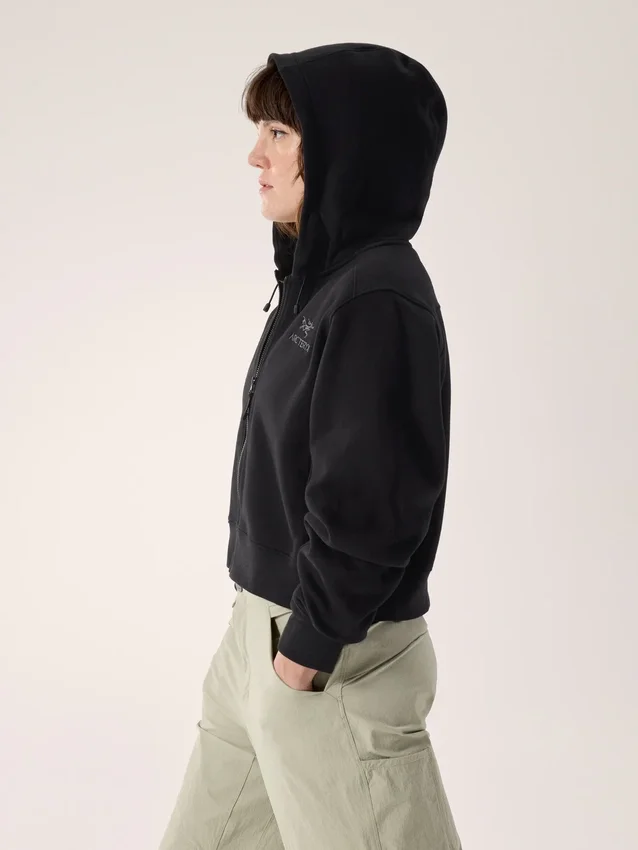 Sudadera corta con capucha y cremallera completa Emblem Forro Polar para mujer