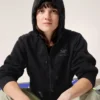 Sudadera corta con capucha y cremallera completa Emblem Forro Polar para mujer