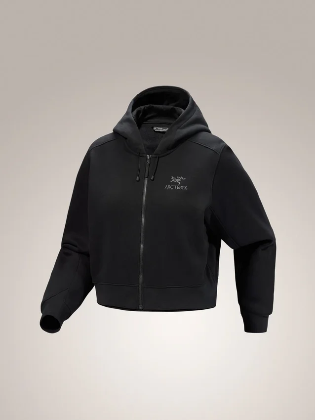 Sudadera corta con capucha y cremallera completa Emblem Forro Polar para mujer