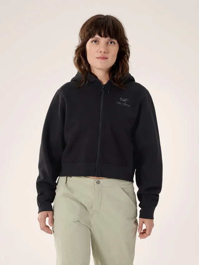 Sudadera corta con capucha y cremallera completa Emblem Forro Polar para mujer